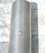 (2) Sonnensegelmast aus schwerem Edelstahl L�nge ca. 310 cm - verstellbar �ber Lochsystem mit Zugplatte #8