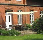 Dreiecksonnensegel 5 m - offenes Schattierungsgewebe - Farbe ceme wei #8