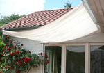 Sonnensegel 330 x 200 cm - Farbe uni hell elfenbein mit 26x Speziallaufhaken fr die Seilspanntechnik System Peddy Shield #8
