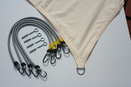 Packungsinhalt - Zubeh�r Vierecksonnensegel - daurelastische Spanngurte + Montagematerial