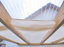 Packungsinhalt - Sonnensegel Wintergarten - 96 x 380 cm - uni hell elfenbein  - mit 40 x  Laufhaken + 2 x Laufhakenstopper