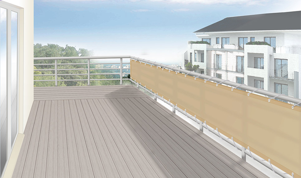 Balkonsichtschutz Balkon Sichtschutz Windschutz uni grau 600 cm x 90 cm 